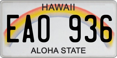 HI license plate EAO936