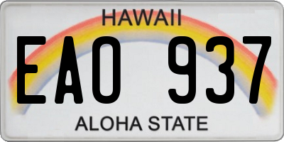 HI license plate EAO937