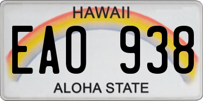 HI license plate EAO938