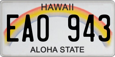 HI license plate EAO943