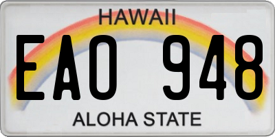 HI license plate EAO948