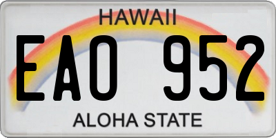 HI license plate EAO952