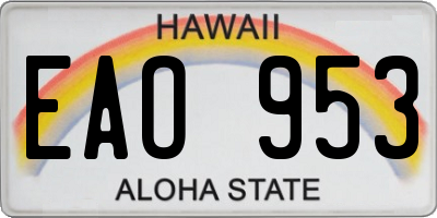 HI license plate EAO953