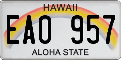 HI license plate EAO957