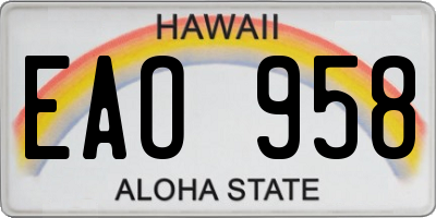 HI license plate EAO958