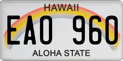 HI license plate EAO960