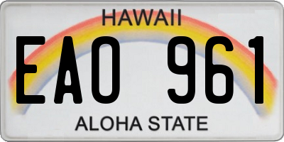 HI license plate EAO961