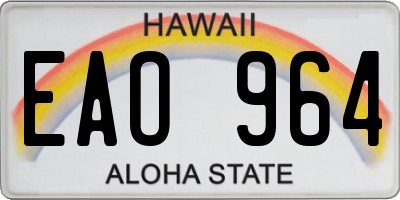 HI license plate EAO964