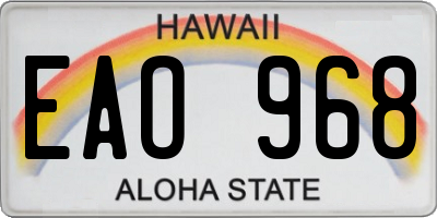 HI license plate EAO968