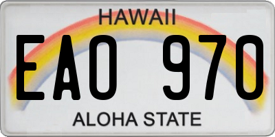 HI license plate EAO970