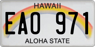 HI license plate EAO971