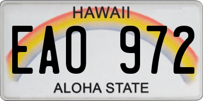 HI license plate EAO972