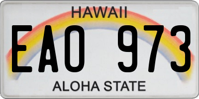 HI license plate EAO973