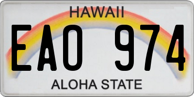 HI license plate EAO974