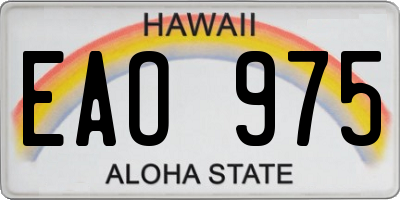 HI license plate EAO975