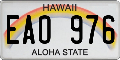 HI license plate EAO976