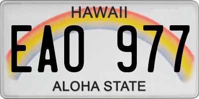 HI license plate EAO977