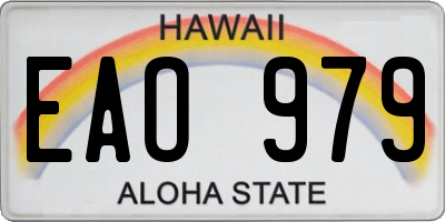 HI license plate EAO979