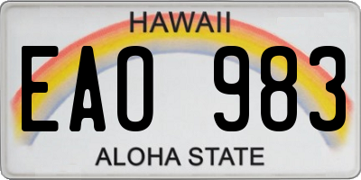 HI license plate EAO983