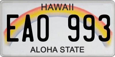 HI license plate EAO993