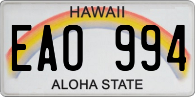 HI license plate EAO994