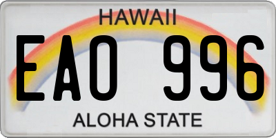 HI license plate EAO996