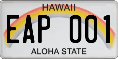 HI license plate EAP001