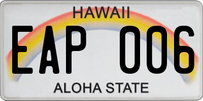 HI license plate EAP006