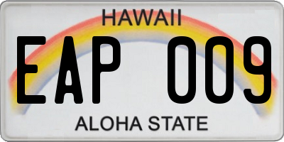 HI license plate EAP009