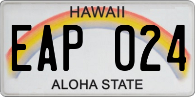HI license plate EAP024