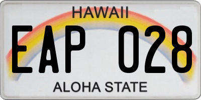 HI license plate EAP028