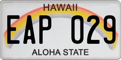 HI license plate EAP029