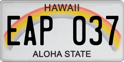 HI license plate EAP037