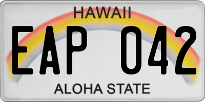 HI license plate EAP042