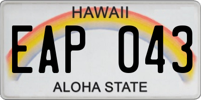 HI license plate EAP043