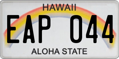 HI license plate EAP044