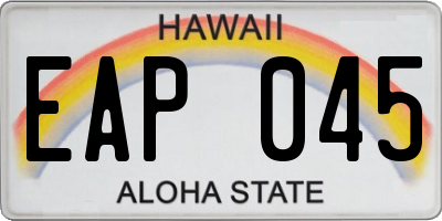 HI license plate EAP045