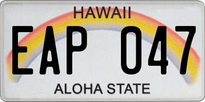 HI license plate EAP047