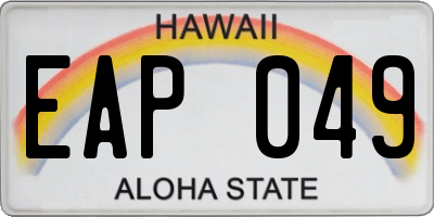 HI license plate EAP049