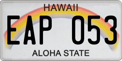 HI license plate EAP053