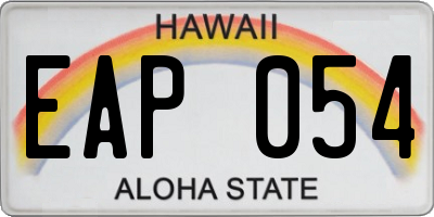 HI license plate EAP054