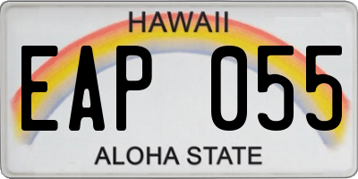 HI license plate EAP055