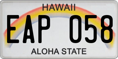 HI license plate EAP058