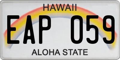 HI license plate EAP059