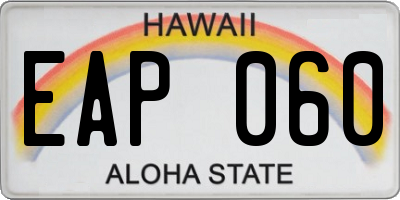HI license plate EAP060