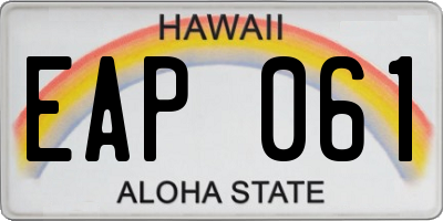 HI license plate EAP061