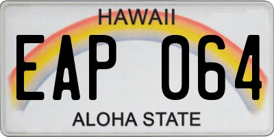 HI license plate EAP064