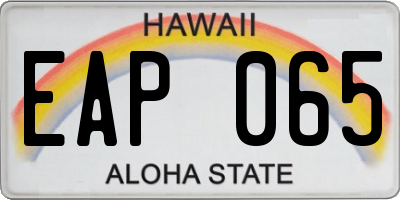HI license plate EAP065