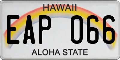 HI license plate EAP066