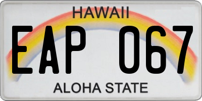 HI license plate EAP067